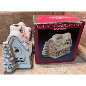 Church Collectible-Cottage Candle Holder w/ Box VINTAGE Tea Light, Christmas